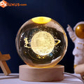 3D Laser-Engraved Crystal Ball Night Light - USB Powered Lamp
