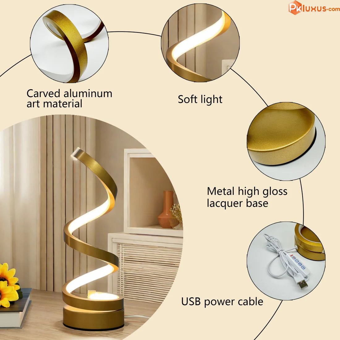 Luxury Black Single The Original Spiral Lamp